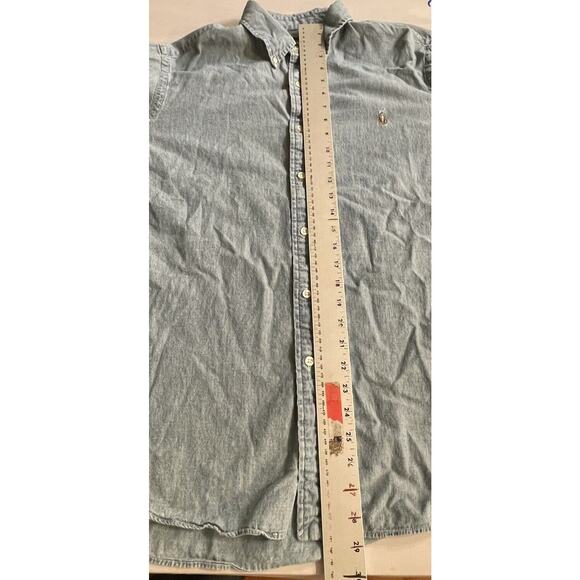 Ralph Lauren Shirt Lightweight Chambray Denim Long-Sleeve Button Down Men's XL - Picture 6 of 7